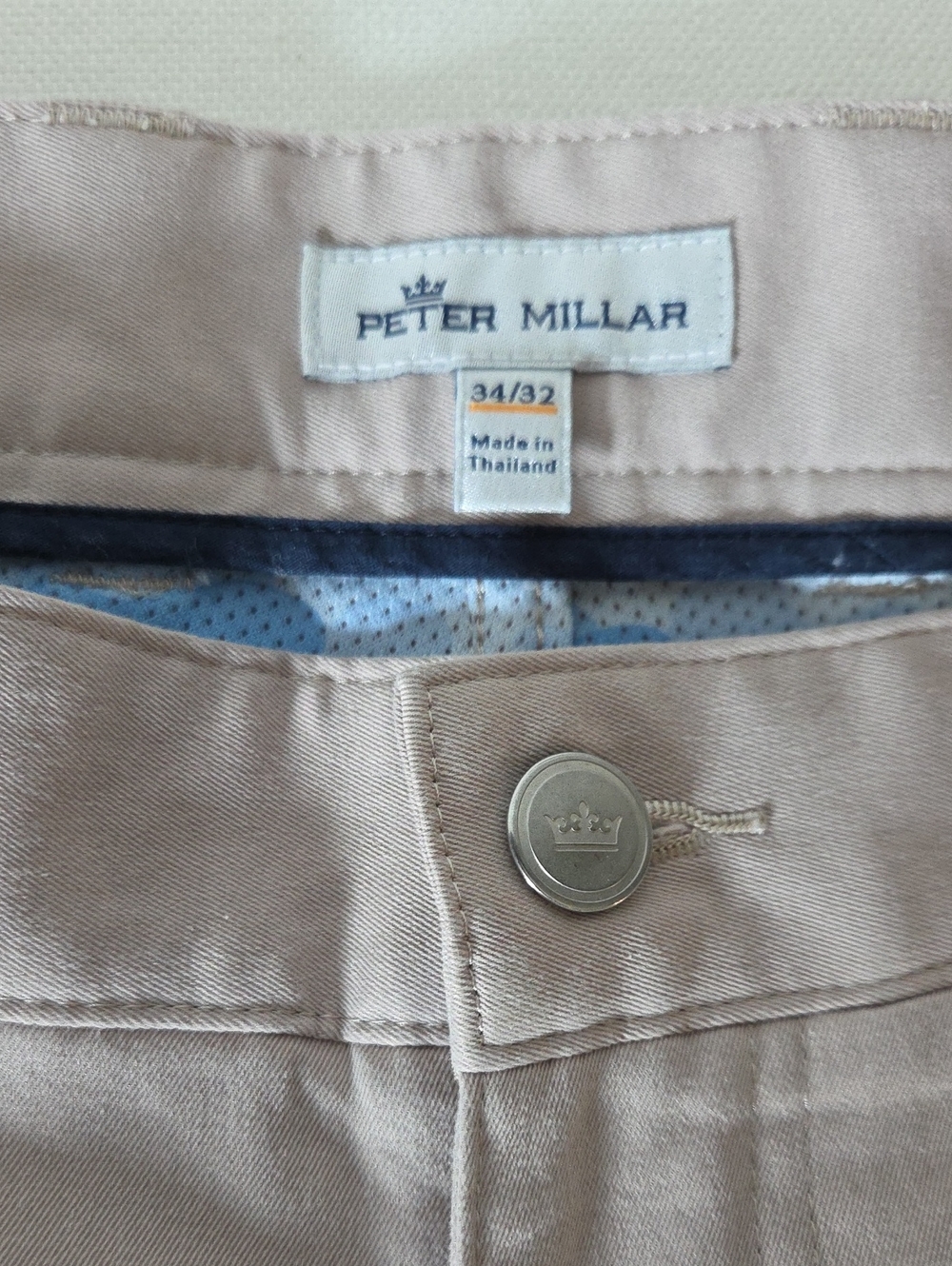 Peter Millar Slim Chinos in Light Khaki Size 34x32 - Picture 3 of 5